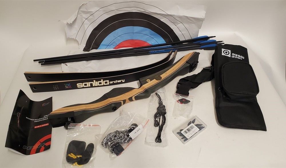 Noble 66" Standard Beginner & Intermediate Recurve Bow Kit, Black *No Sight*