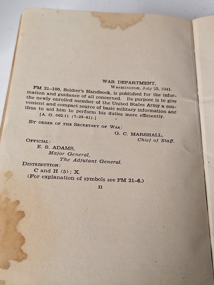 WW2 War Department Basic Field Manual Soldiers Handbook 1941 Original C