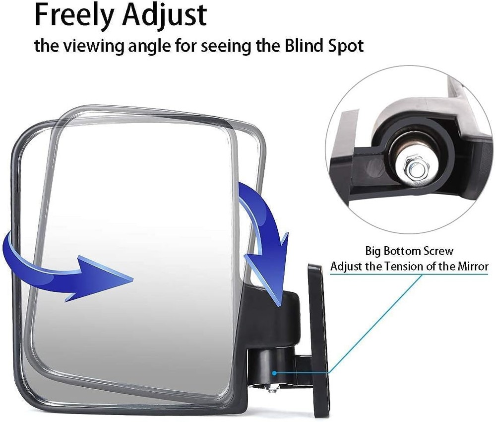 Golf cart side mirror foldable set