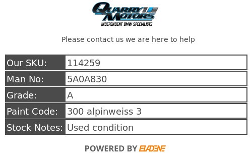 BMW 1 Series Hatchback F40 ABS Pump Control Module 5A0A830