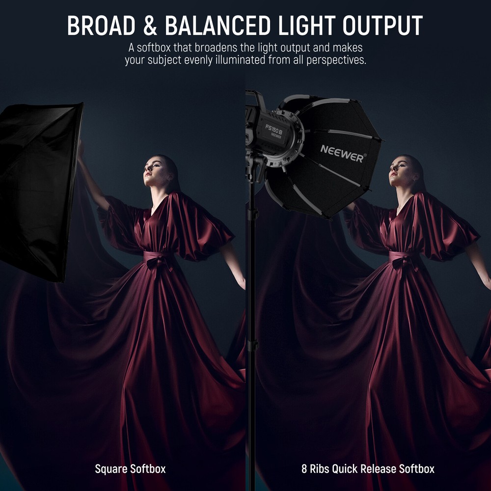 NEEWER 17.7''Octagonal Softbox Bowens Mount for Godox Aputure Video Studio Light