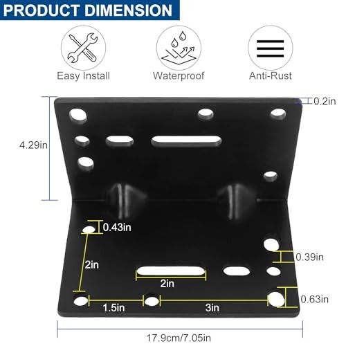 Universal Winch Mount Bracket, Heavy Duty Right Angle Mounting Winch Bracket,