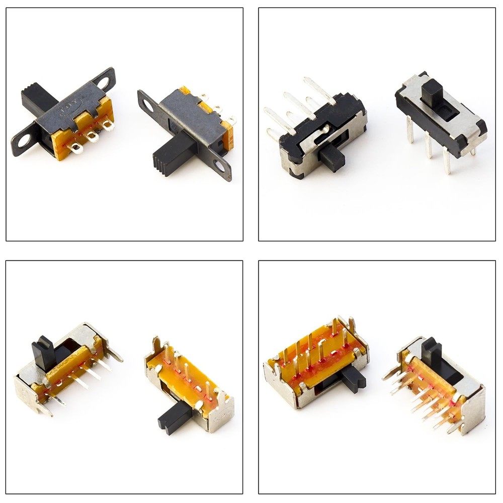 Slide Switch Assorted Kit Mini Micro PCB Panel Slide Switch 2Pin 3Pin 4Pin ON...