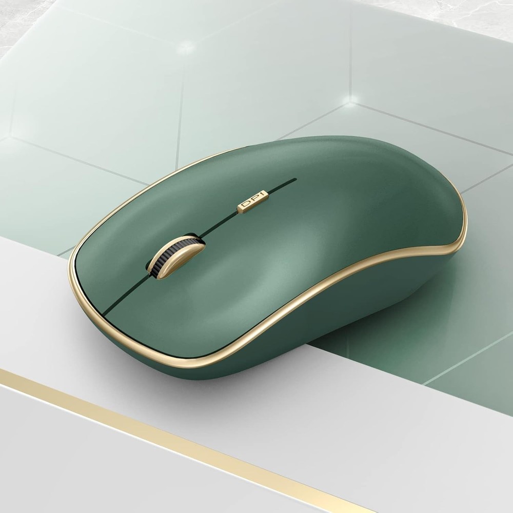 JOYACCESS 2.4G Slim Wireless Silent Mouse, Portable Computer Green