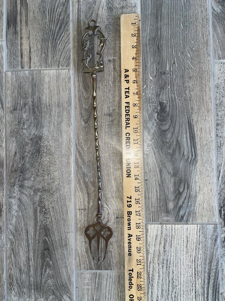 Pixie Pixies At Play Antique Fire Poker Brass