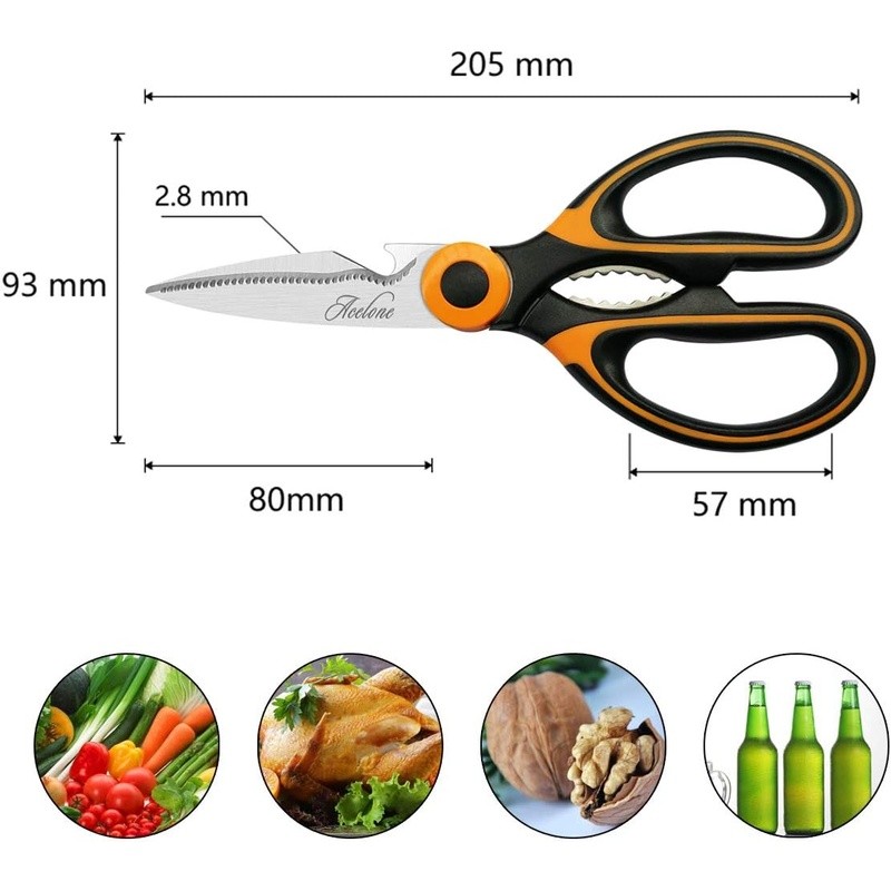 Heavy Duty Kitchen Scissors Multi-functional Stainless Steel Sharp Shears New