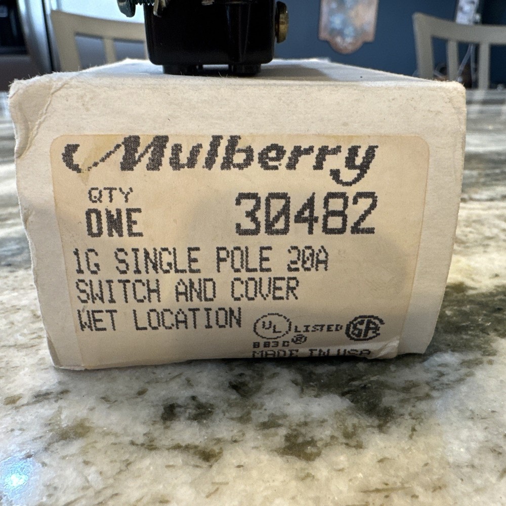 NEW MULBERRY 30482 SINGLE POLE SWITCH 20 A