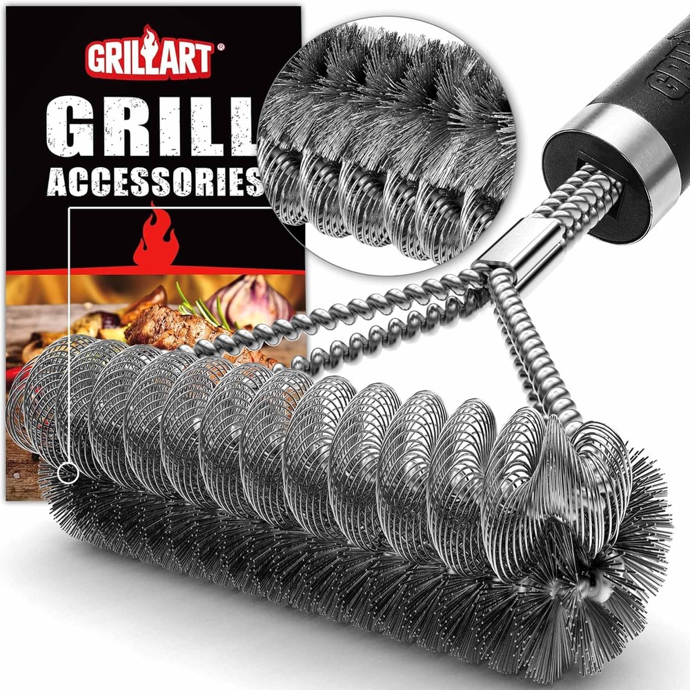 Grill Brush [Wire + Helix] bined BBQ Brush - Safe & Efficient