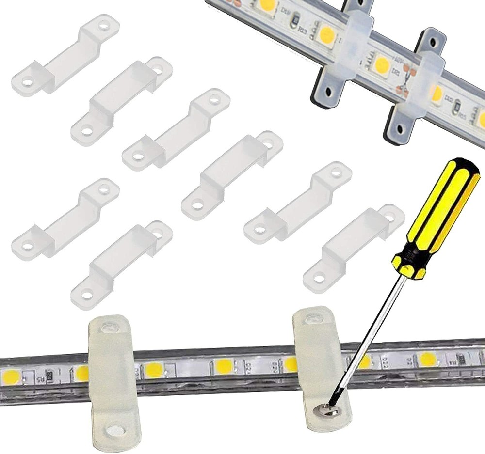 LED Strip Light Mounting Brackets , Silicon Fixed Clips with Screws
