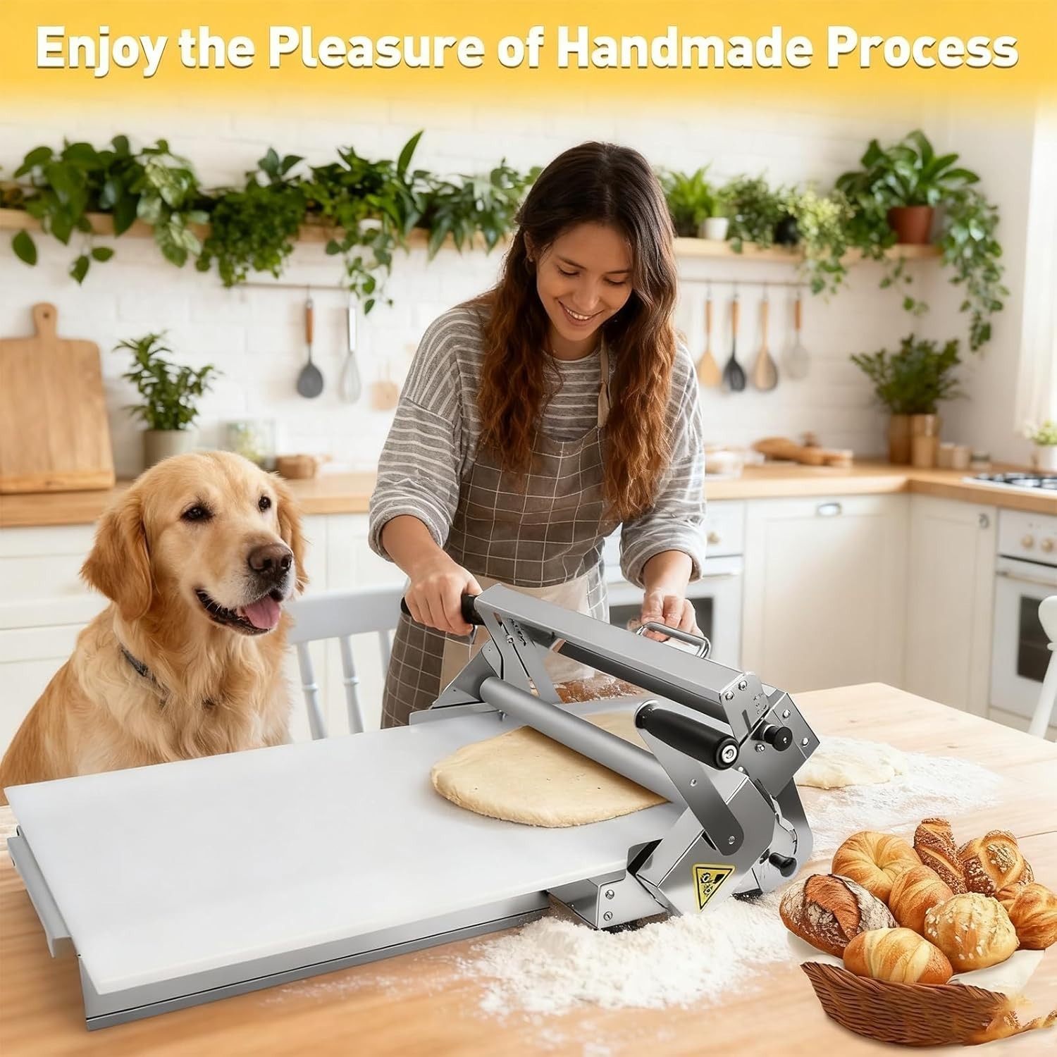 40.9x15.5 Folding Manual Dough Sheeter Roller Stainless Steel Thickness Adj New!