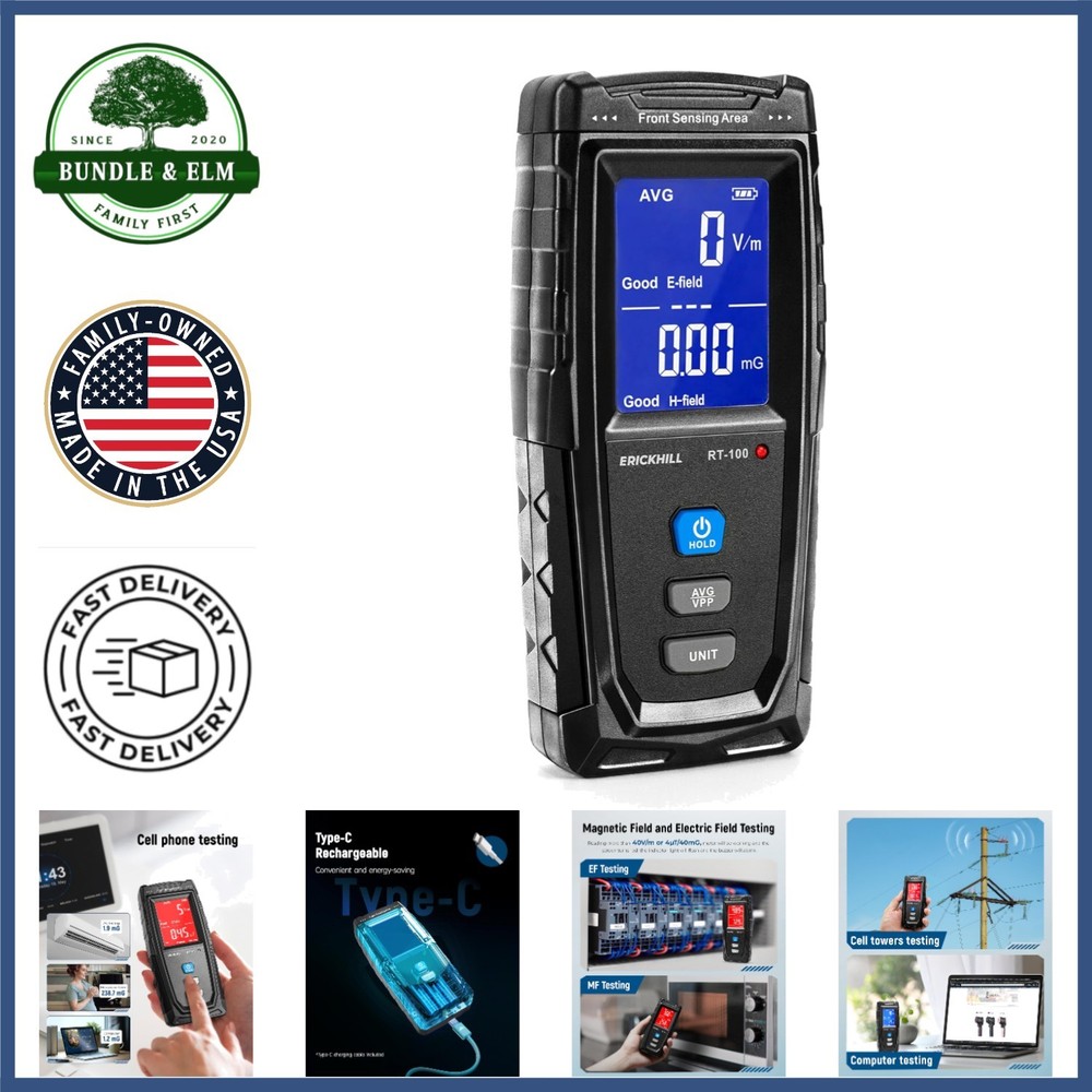 Portable EMF Radiation Tester with Clear LCD Display and Sound Alert Function