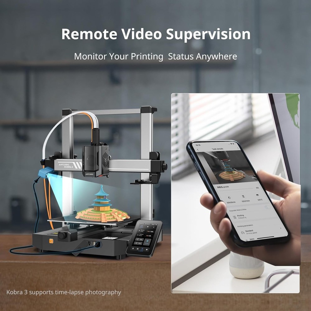 Anycubic Camera Kobra 3 3D Printer Camera, Remote and Real-Time Video...