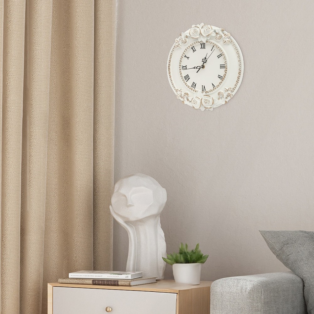 Wall Clock, White Large Wall Clock, Round Home Decoration Clock