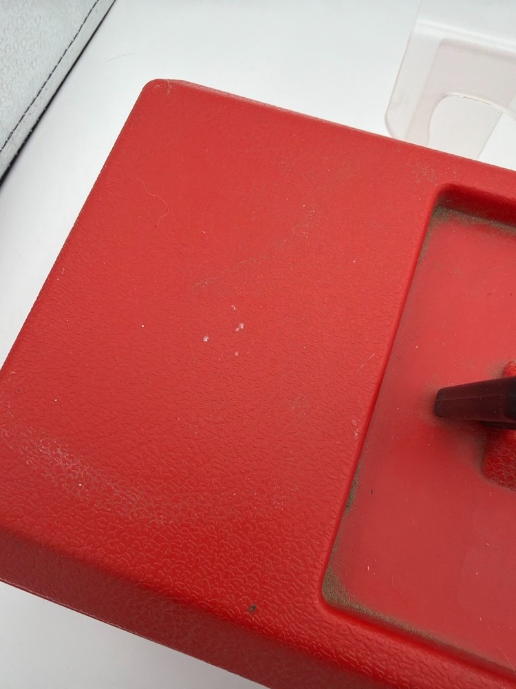 Vintage Akro-Mils Red Plastic Toolbox Tool Box USA w Handle