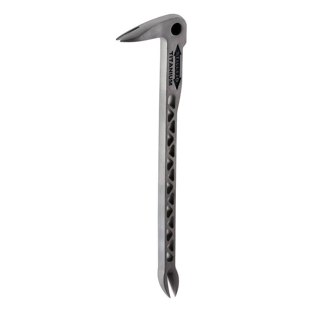 Titanium Trim and Nail Puller with 12 In. Titanium Clawbar Nail Puller with Dimp