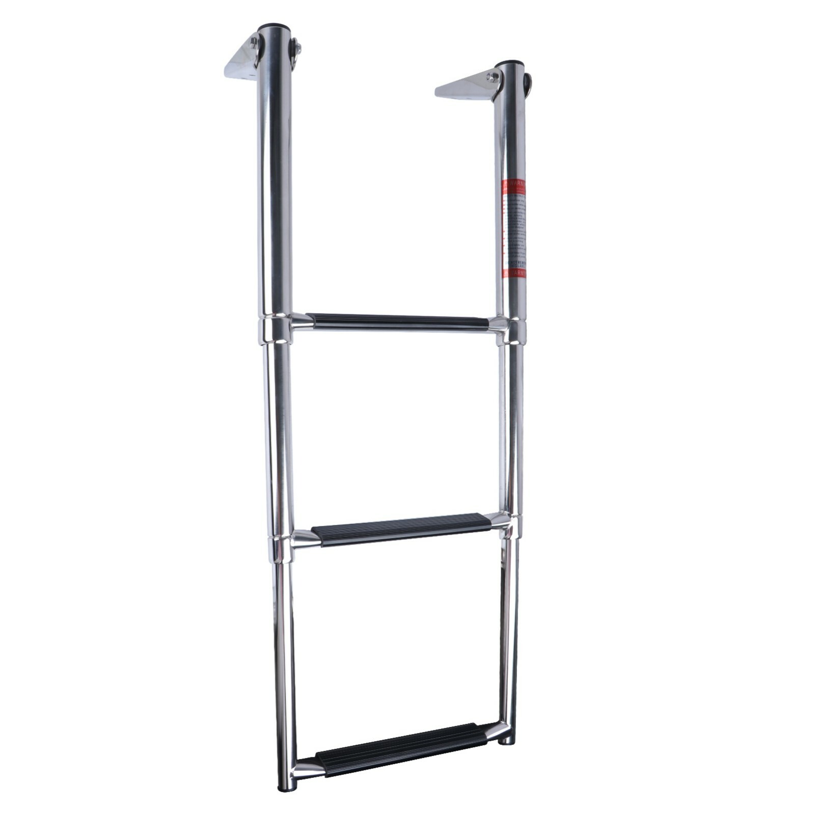 Marine Stainless Steel Telescoping 3 Step Boat Ladder Folding Heavy Duty Ladder