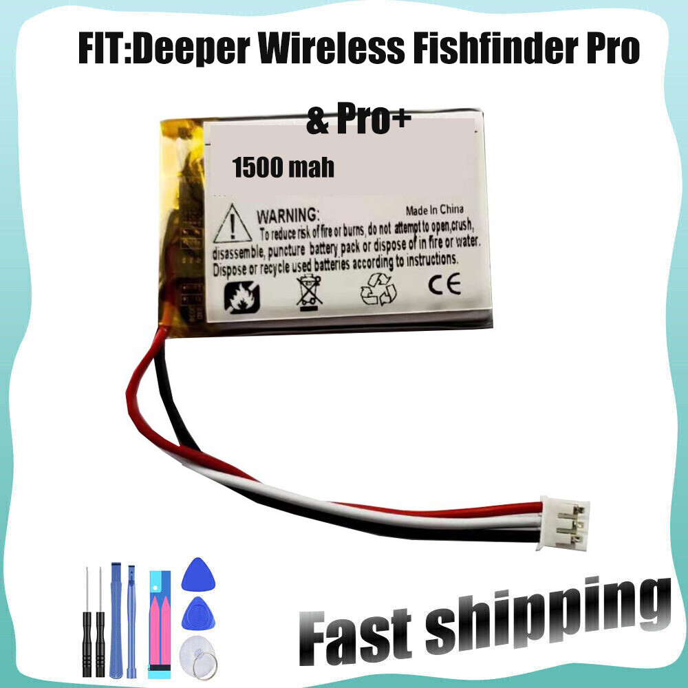 1500mAh Battery Replacement For Deeper Wireless Fishfinder Pro & Pro+ with Tools