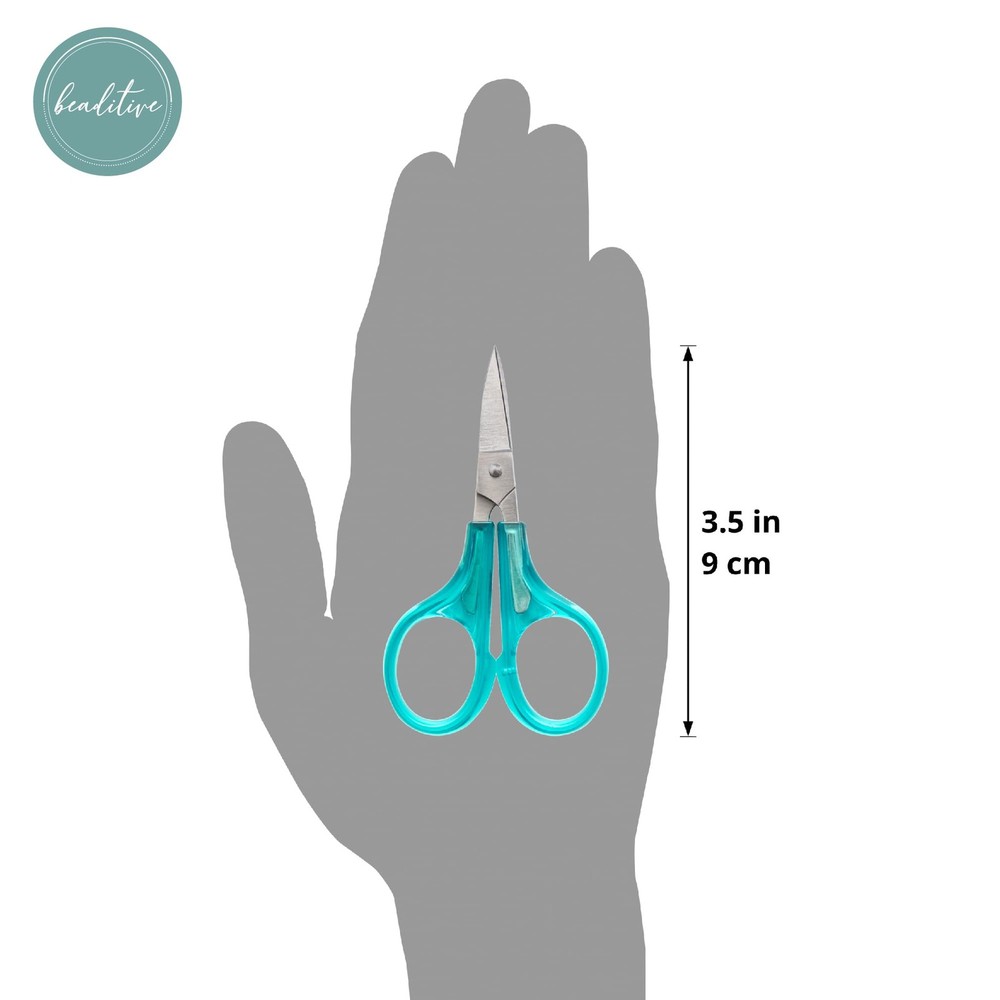 Beaditive Detail Craft Scissors Set 2 Pc. Curved and Straight, Sharp, Compact