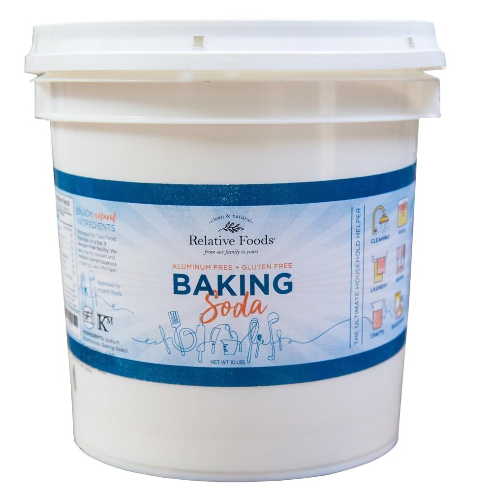 Versatile Bulk Baking Soda 10 lb Pail - Ideal for Cleaning, Deodorizing & Baking