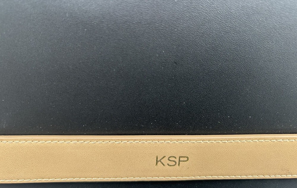 Mark & Graham Black Leather Organizer Folio Monogram KSP