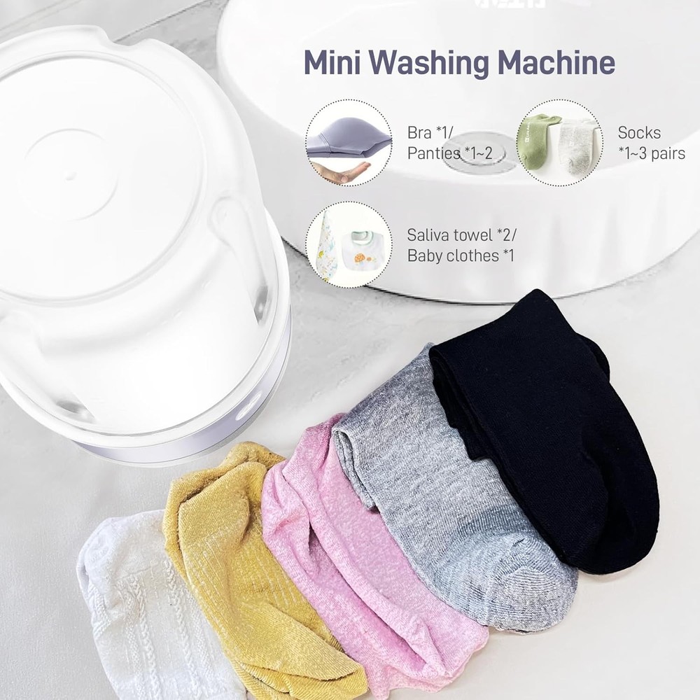 Compact Portable Washing Machine for Small Laundry and Travel Needs