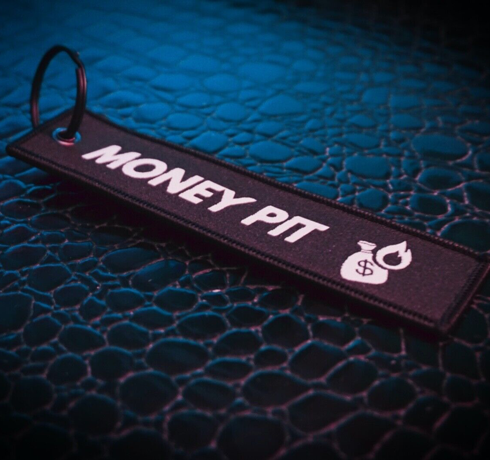Money Pit Keychain Tag, Black JDM Car Key Ring Accessory