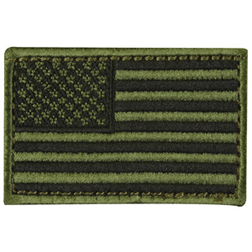 US American Flag Patch OD Green tactical - 3"x2" Inch Hook and Loop backing