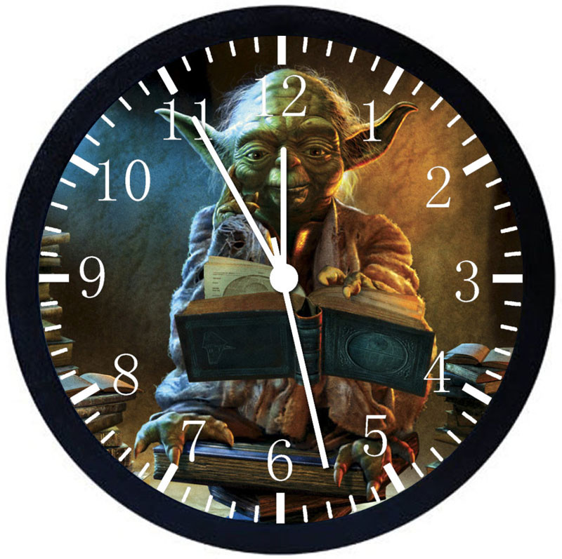 Star Wars Yoda Black Frame Wall Clock E416