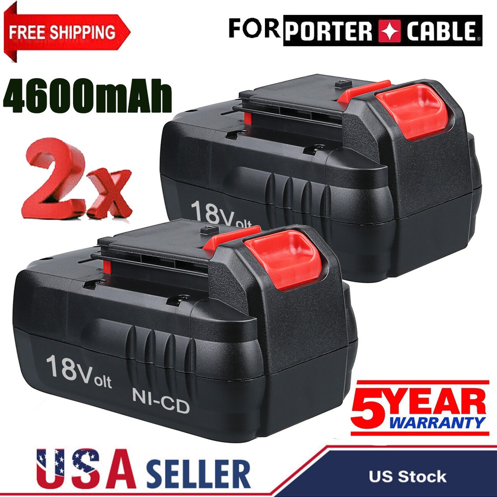 2x 18V 18-Volt 4800mAh Replacement Battery For Porter Cable PC18B Cordless Tools