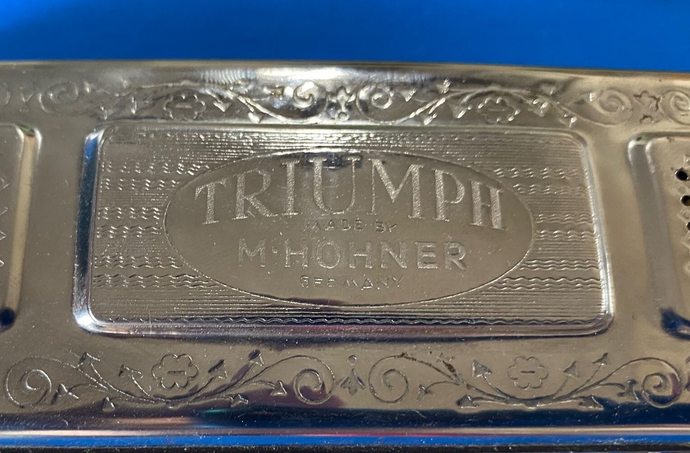 Vintage TRIUMPH M. Hohner Double Sided Harmonica In Case - German Made
