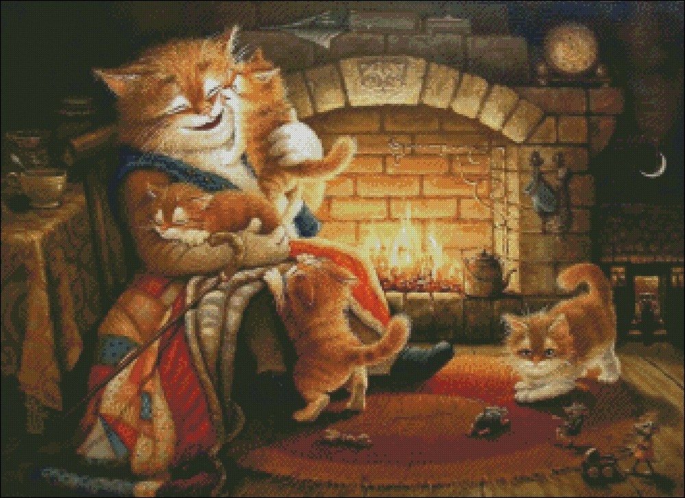 My Grandfather is Visiting - Chart Counted Cross Stitch Patterns Needlework