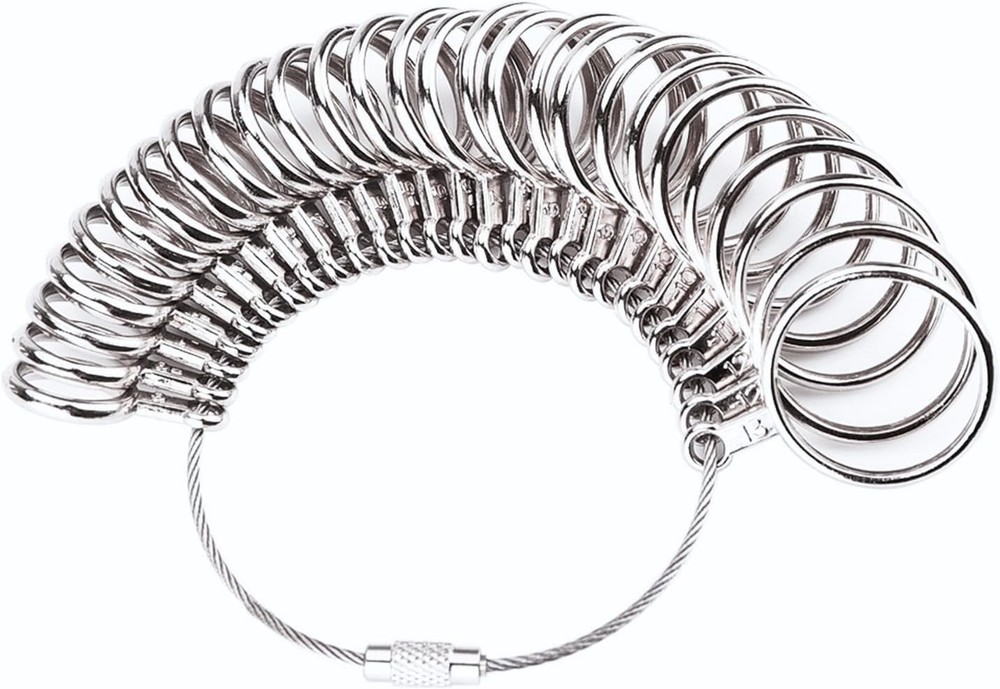 Stainless Steel Ring Gauges Finger Sizer Professional Measuring Ring Tool