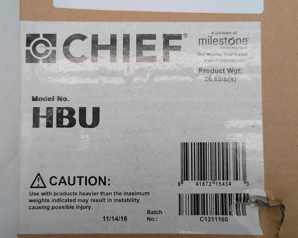 NEW CHIEF HBU UNIVERSAL HB INTERFACE BRACKET