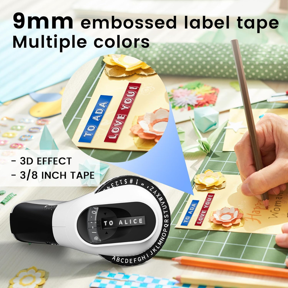 Label Maker,Vintage Embossing Label Maker,Retro Embossed Label Maker Machine for