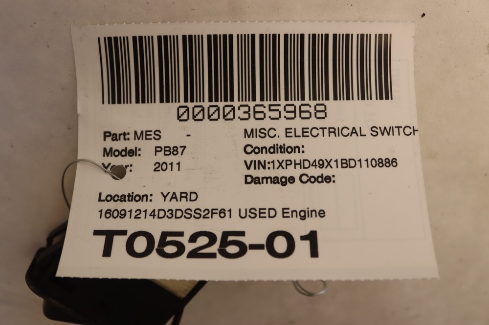 2006-2015 PETERBILT 386 ENGINE BRAKE LEVEL DASH/CONSOLE SWITCH BUTTON OEM