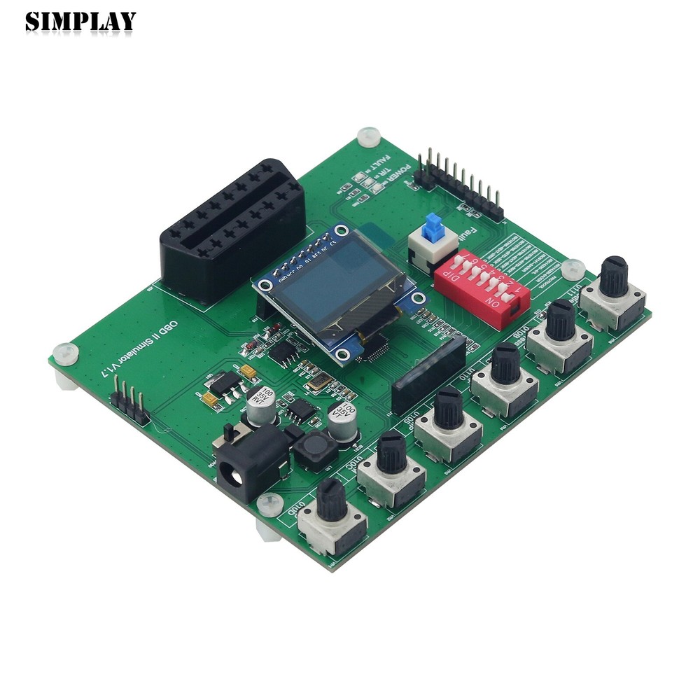 OBD II Simulator OBD2 ECU Simulator with 0.96" 128*64 OLED Screen
