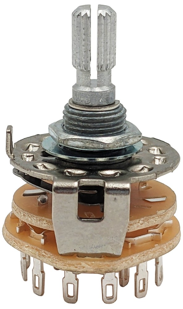 2 Pole 6 Position Rotary Switch (2P6T) with Solder Lug Termination