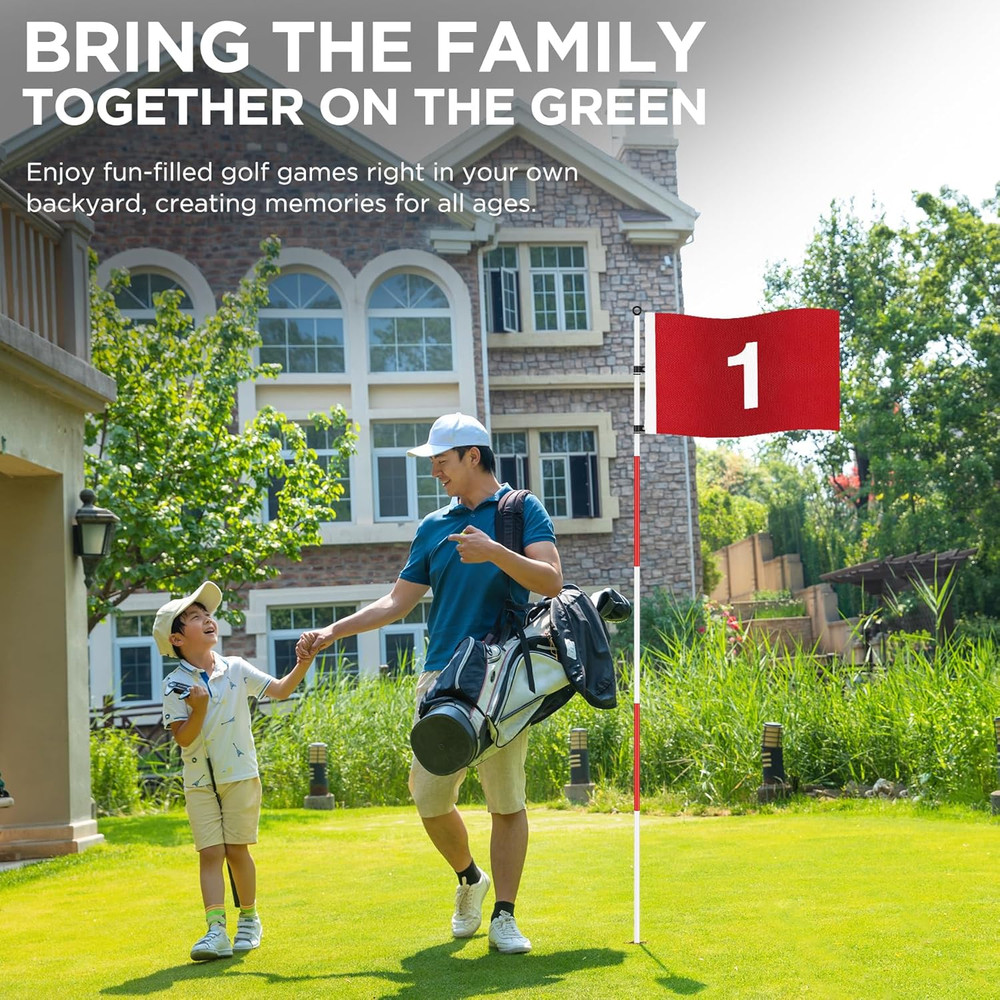 Golf Flagstick 6Ft, Portable Five-Section Design for Backyard Practice Putting G