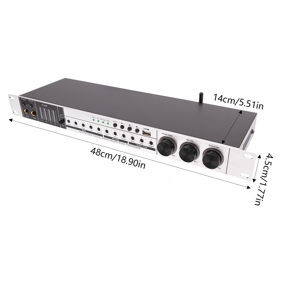 USB Audio Processor Mixer Professional Anti-howling Audio Processor w/ Bluetooth
