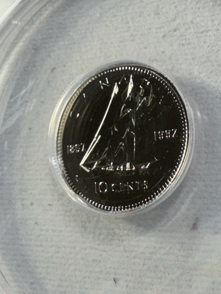1992 Canada 10 Cents Specimen Graded SP 66 by ANACS