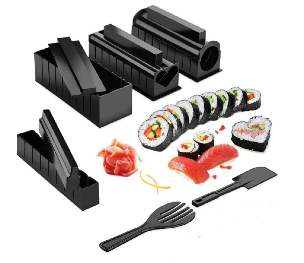 10 Sushi Making Kit Roller Rice Mold Tool DIY Home Sushi Maker Set for Beginner
