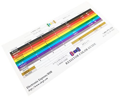 30 Pack Resistor Color Code Guide Cards for Standard and Precision Values - 6...