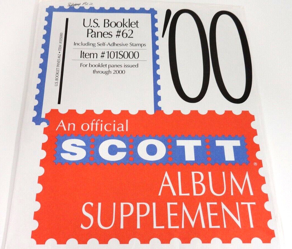 Scott 2000 United States Booklet Panes Stamp Album Supplement #62 101S000 NOS