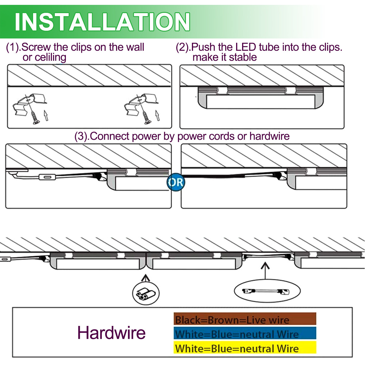 8FT T8 LED SHOP LIGHT V-SHAPE 75W 6500K Clear COOLER/ FREEZER LED Tube Light