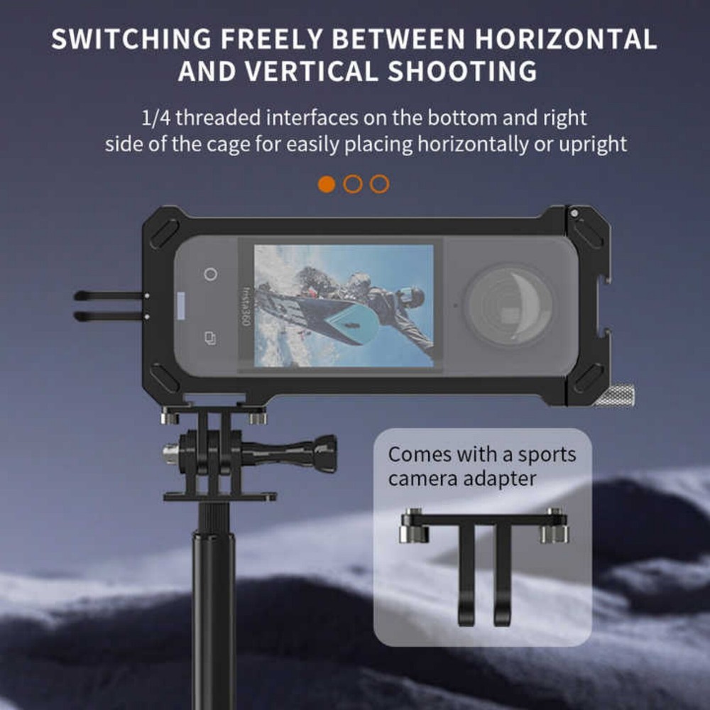 Camera Cage for Insta360 X4 Metal Case Cage Multi-Functional Protective
