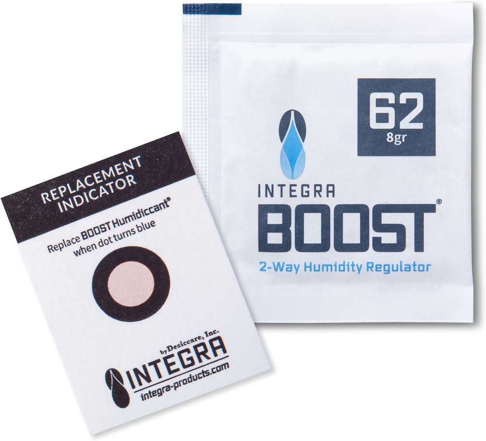 Integra Boost 62% RH Level - 8 Gram Size - Two-Way Humidity Control Pack - Inclu