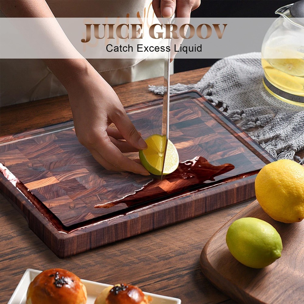 Large Black Walnut Cutting Board Premium Walnut Chopping Board for Kitchen with
