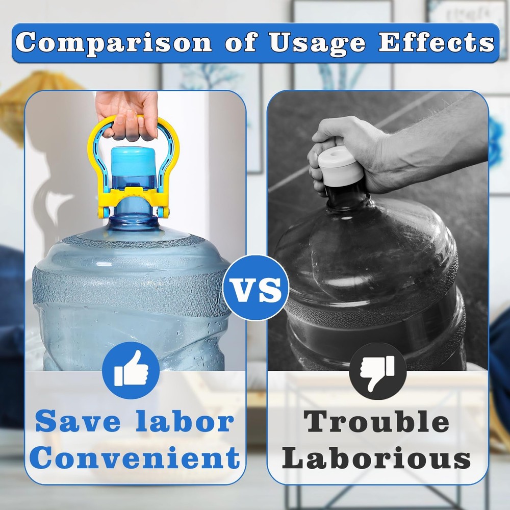 2 Pack 5 Gallon Water Bottle Handle, Stable Ergonomic Jug Blue