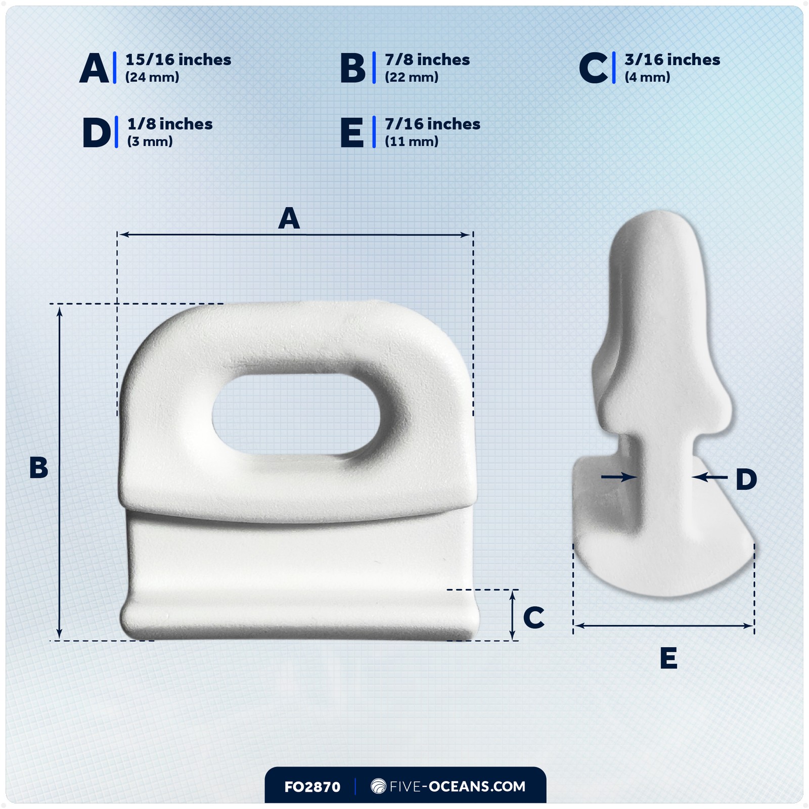10-Pack Sail Slide - Internal Track - 7/16-Inch (11mm) - FO2870