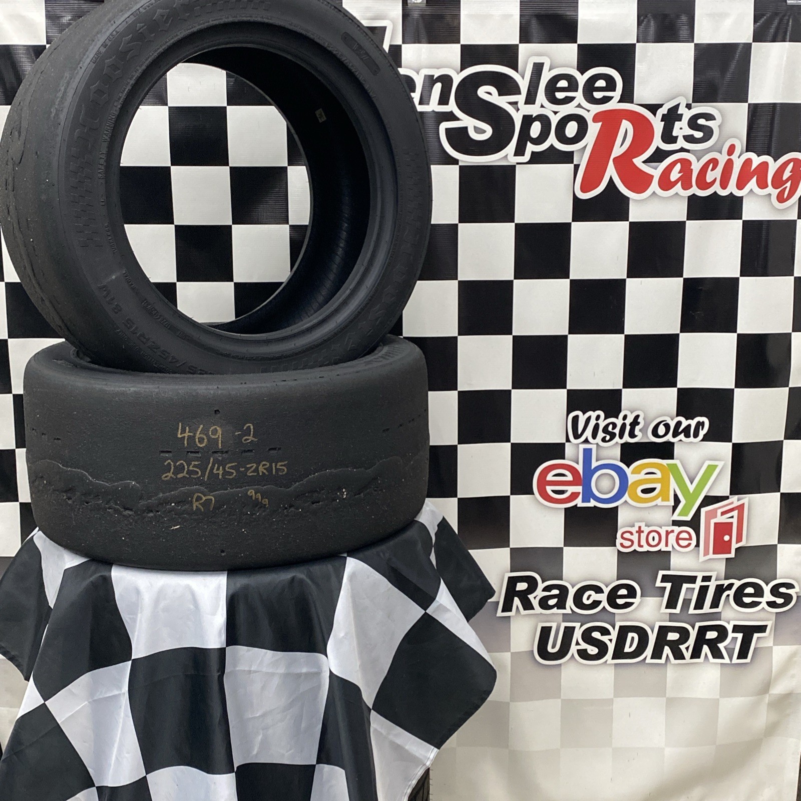 469-2 USDRRT HOOSIER DOT Road Race Tires 225/45-ZR15 R7